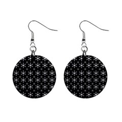 Snowflakes Background Pattern Mini Button Earrings