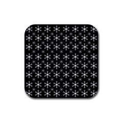 Snowflakes Background Pattern Rubber Square Coaster (4 pack)