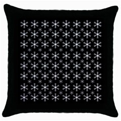 Snowflakes Background Pattern Throw Pillow Case (Black)