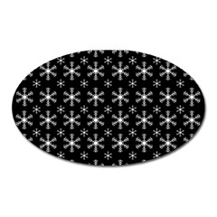 Snowflakes Background Pattern Oval Magnet