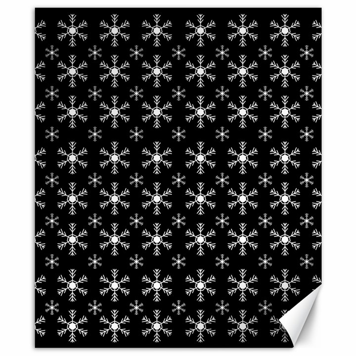 Snowflakes Background Pattern Canvas 8  x 10 