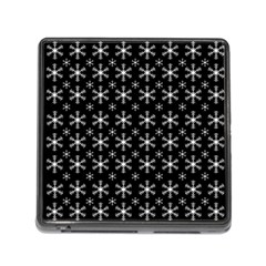 Snowflakes Background Pattern Memory Card Reader (Square 5 Slot)