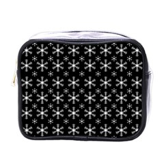 Snowflakes Background Pattern Mini Toiletries Bag (One Side)