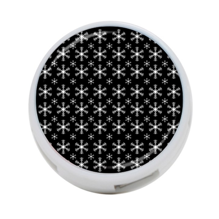 Snowflakes Background Pattern 4-Port USB Hub (Two Sides)