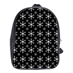 Snowflakes Background Pattern School Bag (XL)