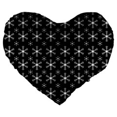 Snowflakes Background Pattern Large 19  Premium Heart Shape Cushions