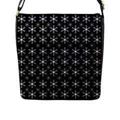 Snowflakes Background Pattern Flap Closure Messenger Bag (L)