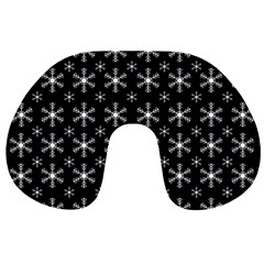 Snowflakes Background Pattern Travel Neck Pillow