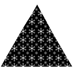 Snowflakes Background Pattern Wooden Puzzle Triangle