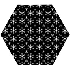 Snowflakes Background Pattern Wooden Puzzle Hexagon