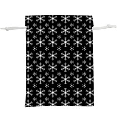 Snowflakes Background Pattern Lightweight Drawstring Pouch (XL)