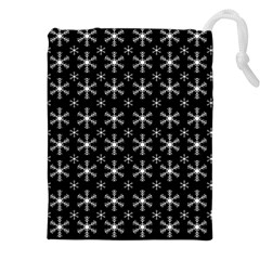 Snowflakes Background Pattern Drawstring Pouch (4xl) by pakminggu