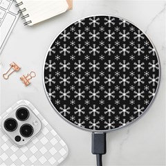 Snowflakes Background Pattern Wireless Fast Charger(White)