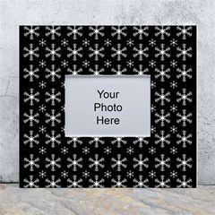 Snowflakes Background Pattern White Wall Photo Frame 5  X 7 