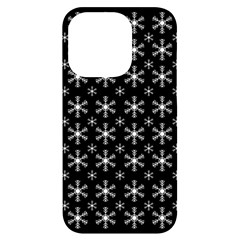 Snowflakes Background Pattern Iphone 14 Pro Black Uv Print Case by pakminggu