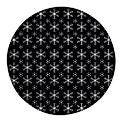 Snowflakes Background Pattern Round Glass Fridge Magnet (4 pack)