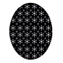 Snowflakes Background Pattern Oval Glass Fridge Magnet (4 pack)