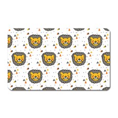 Lion Heads Pattern Design Doodle Magnet (rectangular) by pakminggu