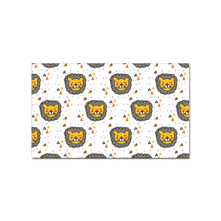 Lion Heads Pattern Design Doodle Sticker Rectangular (100 pack)