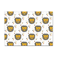 Lion Heads Pattern Design Doodle Sticker A4 (10 Pack) by pakminggu