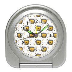 Lion Heads Pattern Design Doodle Travel Alarm Clock by pakminggu