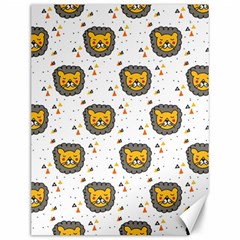 Lion Heads Pattern Design Doodle Canvas 12  X 16  by pakminggu