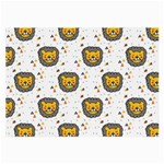 Lion Heads Pattern Design Doodle Large Glasses Cloth Front