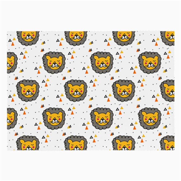 Lion Heads Pattern Design Doodle Large Glasses Cloth