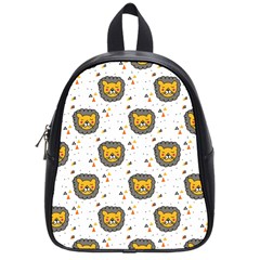 Lion Heads Pattern Design Doodle School Bag (small) by pakminggu