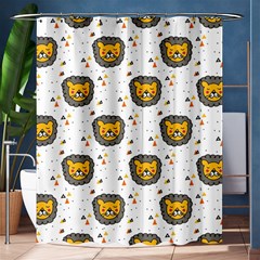 Lion Heads Pattern Design Doodle Shower Curtain 60  X 72  (medium)  by pakminggu