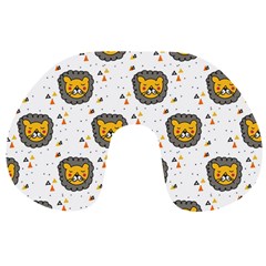 Lion Heads Pattern Design Doodle Travel Neck Pillow by pakminggu