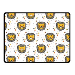 Lion Heads Pattern Design Doodle Two Sides Fleece Blanket (small) by pakminggu