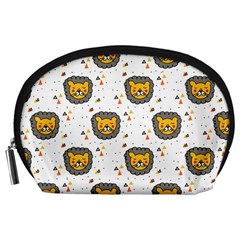 Lion Heads Pattern Design Doodle Accessory Pouch (large) by pakminggu