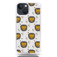 Lion Heads Pattern Design Doodle Iphone 13 Mini Tpu Uv Print Case