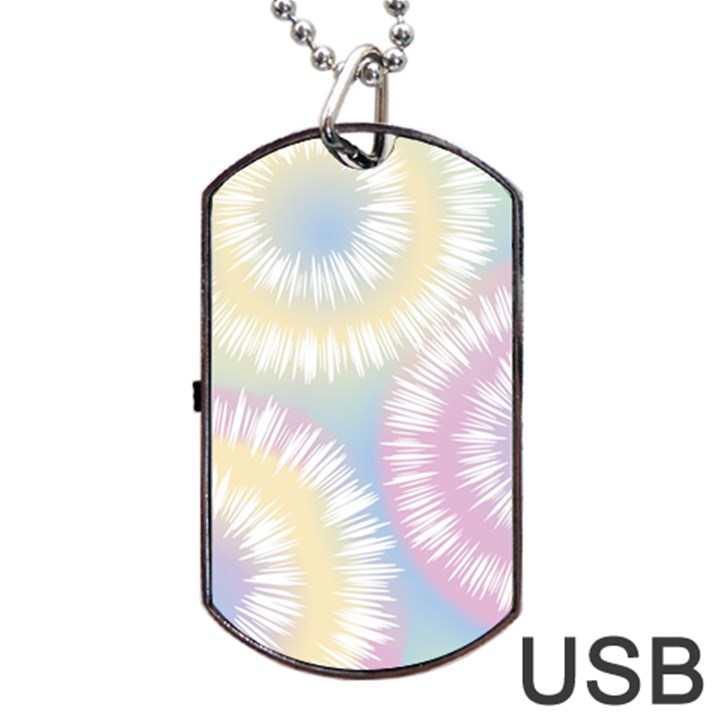 Tie Dye Pattern Colorful Design Dog Tag USB Flash (Two Sides)