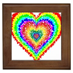 Tie Dye Heart Colorful Prismatic Framed Tile by pakminggu