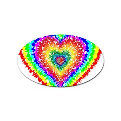 Tie Dye Heart Colorful Prismatic Sticker Oval (100 Pack) by pakminggu