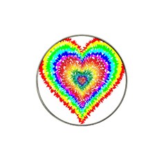 Tie Dye Heart Colorful Prismatic Hat Clip Ball Marker (10 Pack) by pakminggu