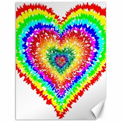 Tie Dye Heart Colorful Prismatic Canvas 18  X 24  by pakminggu