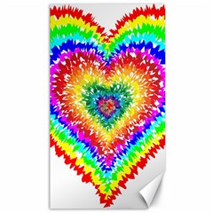 Tie Dye Heart Colorful Prismatic Canvas 40  X 72  by pakminggu