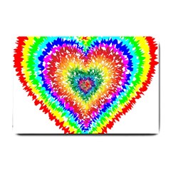 Tie Dye Heart Colorful Prismatic Small Doormat by pakminggu