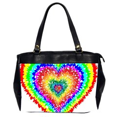 Tie Dye Heart Colorful Prismatic Oversize Office Handbag (2 Sides) by pakminggu