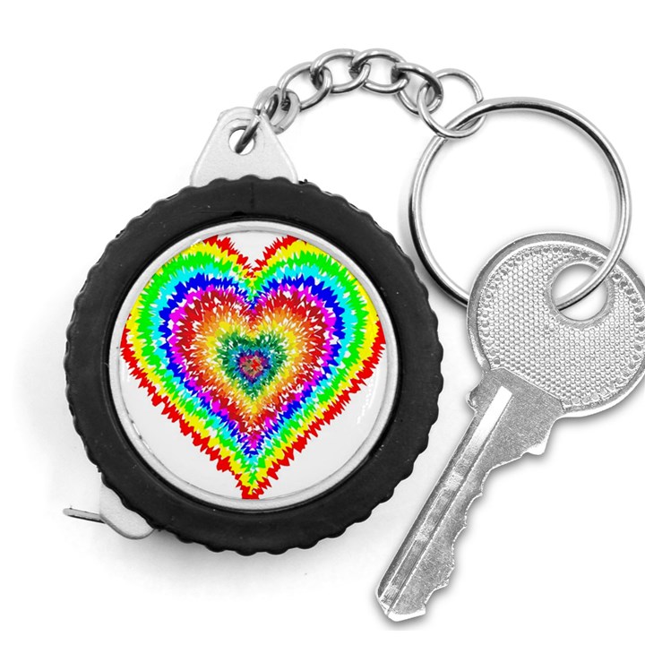 Tie Dye Heart Colorful Prismatic Measuring Tape