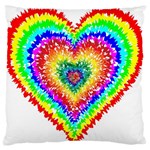 Tie Dye Heart Colorful Prismatic Standard Premium Plush Fleece Cushion Case (One Side) Front