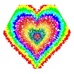 Tie Dye Heart Colorful Prismatic Wooden Puzzle Hexagon by pakminggu