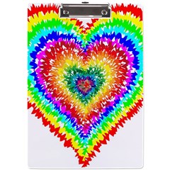 Tie Dye Heart Colorful Prismatic A4 Acrylic Clipboard by pakminggu