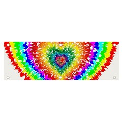 Tie Dye Heart Colorful Prismatic Banner And Sign 6  X 2  by pakminggu