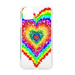 Tie Dye Heart Colorful Prismatic Iphone 11 Tpu Uv Print Case by pakminggu