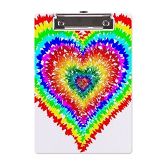 Tie Dye Heart Colorful Prismatic A5 Acrylic Clipboard by pakminggu