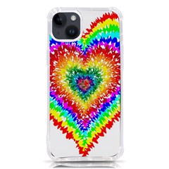 Tie Dye Heart Colorful Prismatic Iphone 14 Plus Tpu Uv Print Case by pakminggu